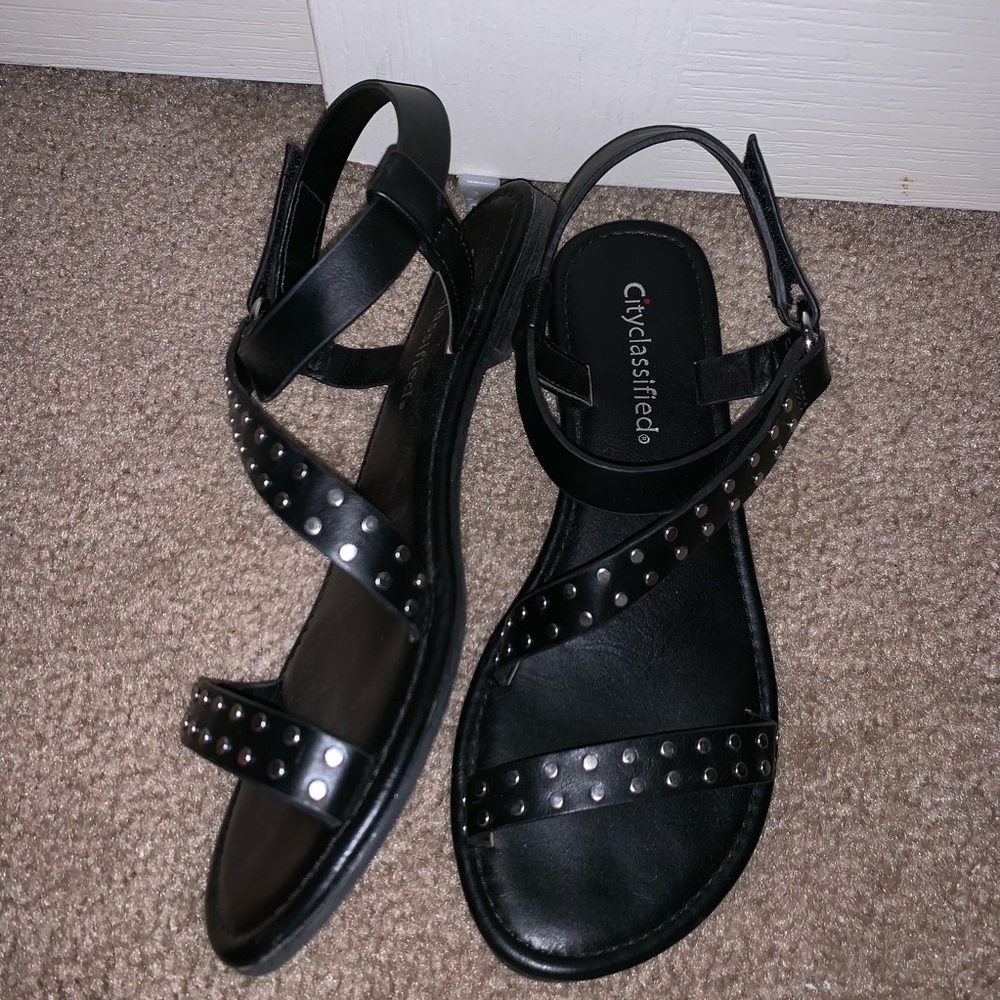 Black Studded Sandals
